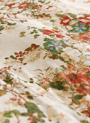 Ivory Hokkaido Flower Duvet Cover Set