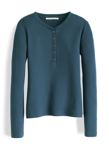 Henley mit Waffelstrickmuster