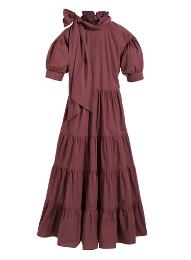 Tiered Tie Neck Dress