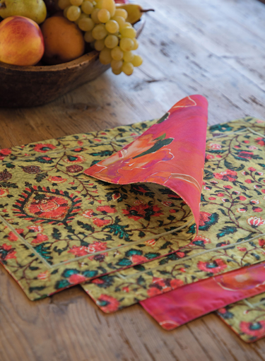 Chintz/Bougainvillea Plmts, Set 4