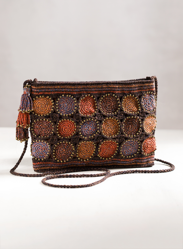 Bronze Beaded Crochet Bag